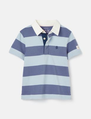 Joules Boys Pure Cotton Tropical Polo Shirt (2-12 Yrs) - 3y - Blue Mix, Blue Mix
