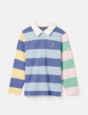 Joules Boys Pure Cotton Striped Rugby Shirt (2-12 Yrs) - 7y - Multi, Multi