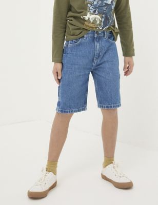 Fatface Boys Pure Cotton Denim Shorts (3-13 Yrs) - 4-5 Y - Blue Denim, Blue Denim