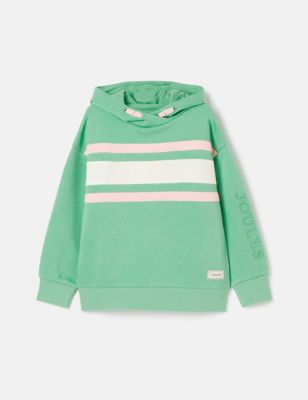 Joules Girls Cotton Rich Striped Hoodie (2 -12 Years) - 2y - Green, Green,Pink