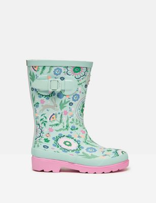 Joules Girl's Printed Wellies (8 Small - 3 Large) - Green Mix, Green Mix