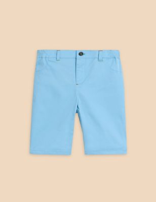 White Stuff Boys Cotton Rich Chino Shorts (3-10 Yrs) - 5-6 Y - Blue, Blue