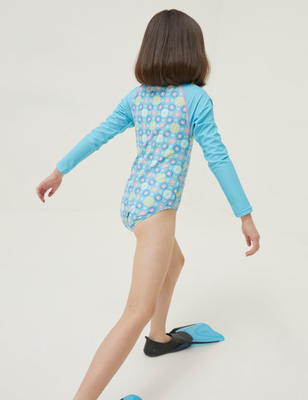 Floral Long Sleeve Swimsuit (3-13 Yrs) image 2