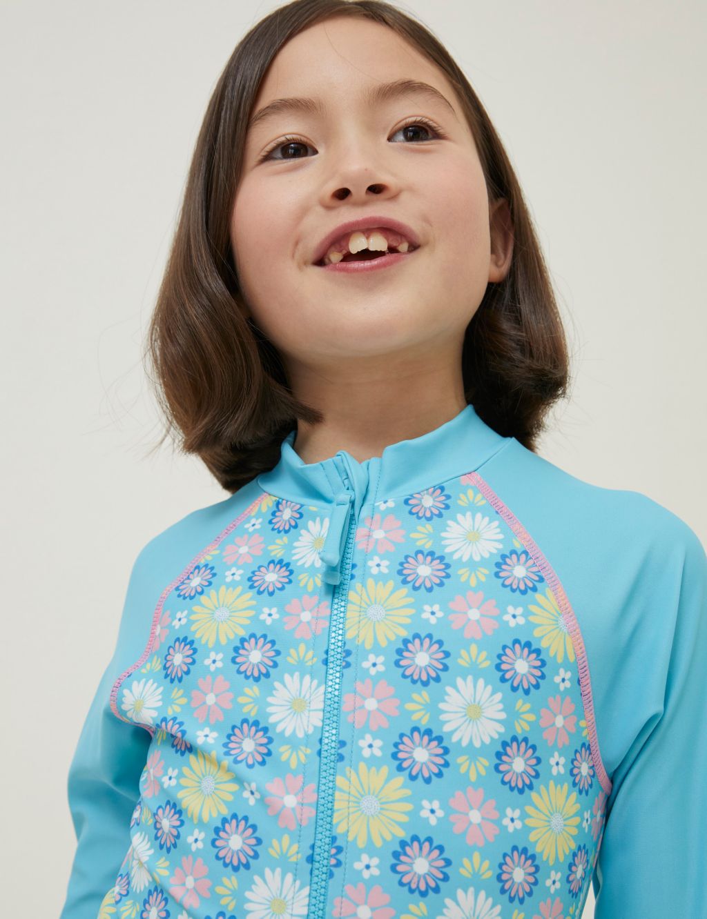 Floral Long Sleeve Swimsuit (3-13 Yrs) image 3