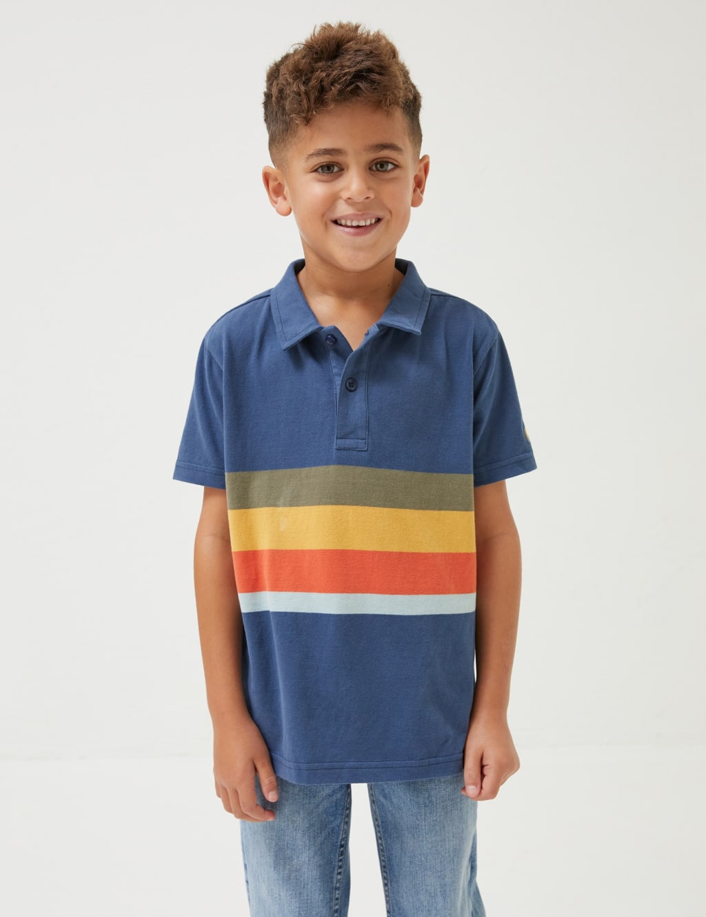 Pure Cotton Striped Polo Shirt (3-13 Yrs) image 1