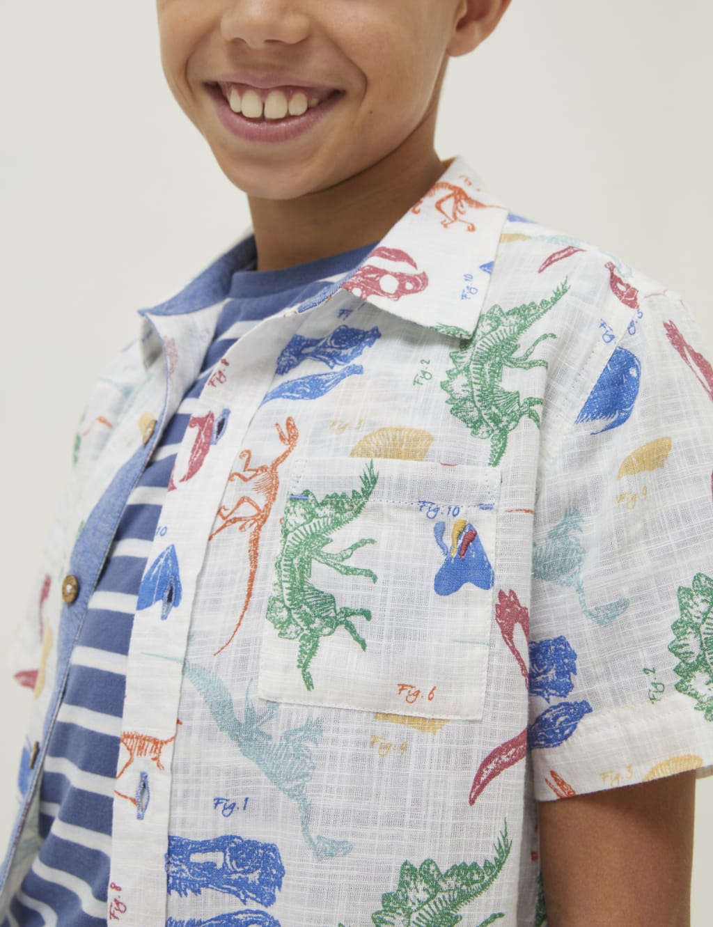Pure Cotton Fossil Print Shirt (3-13 Yrs) image 4