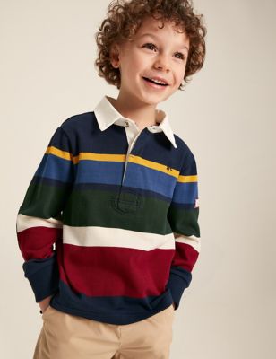 Joules Boy's Pure Cotton Rugby Shirt (2-12 Yrs) - 3y - Multi, Multi