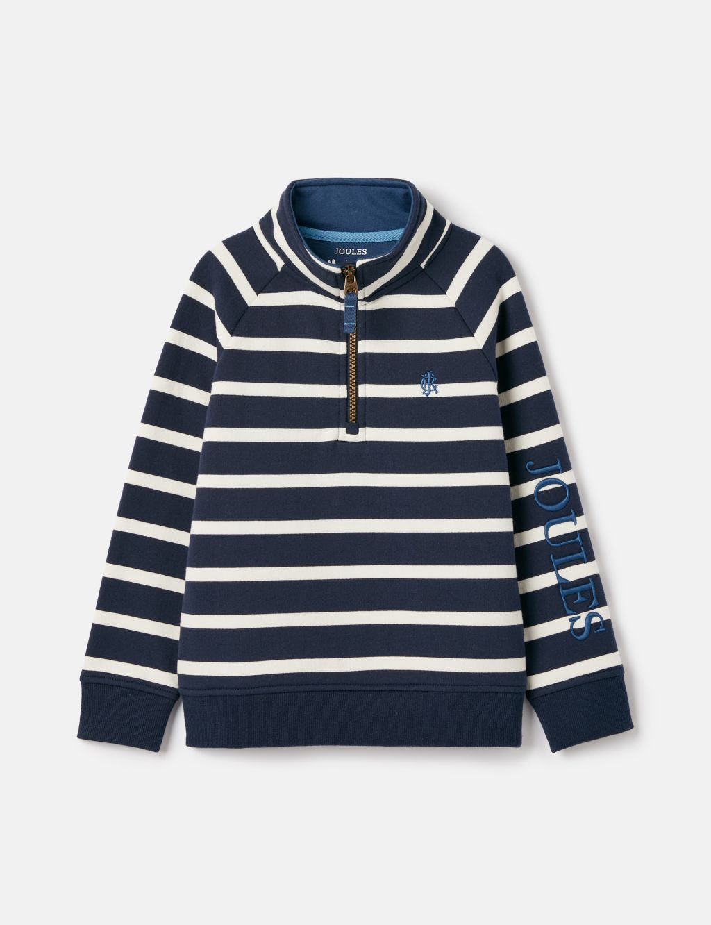 Cotton Rich Striped Half Zip Sweatshirt (2-12 Yrs)