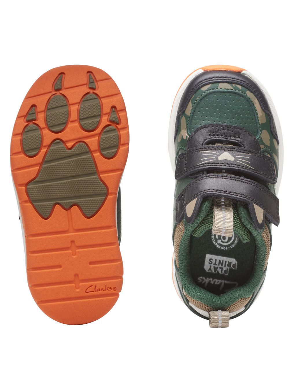 Kids' Leather Animal Print Riptape Trainers ( 4 small - 6.5 small) image 2