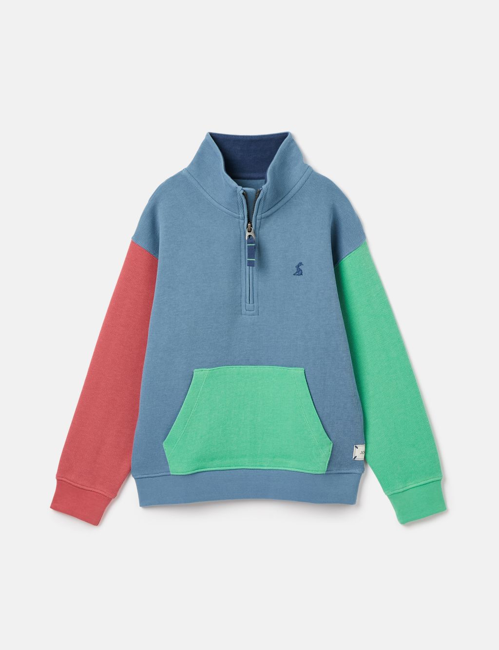 Pure Cotton Colour Block Half Zip Sweatshirt (2-12 Yrs)
