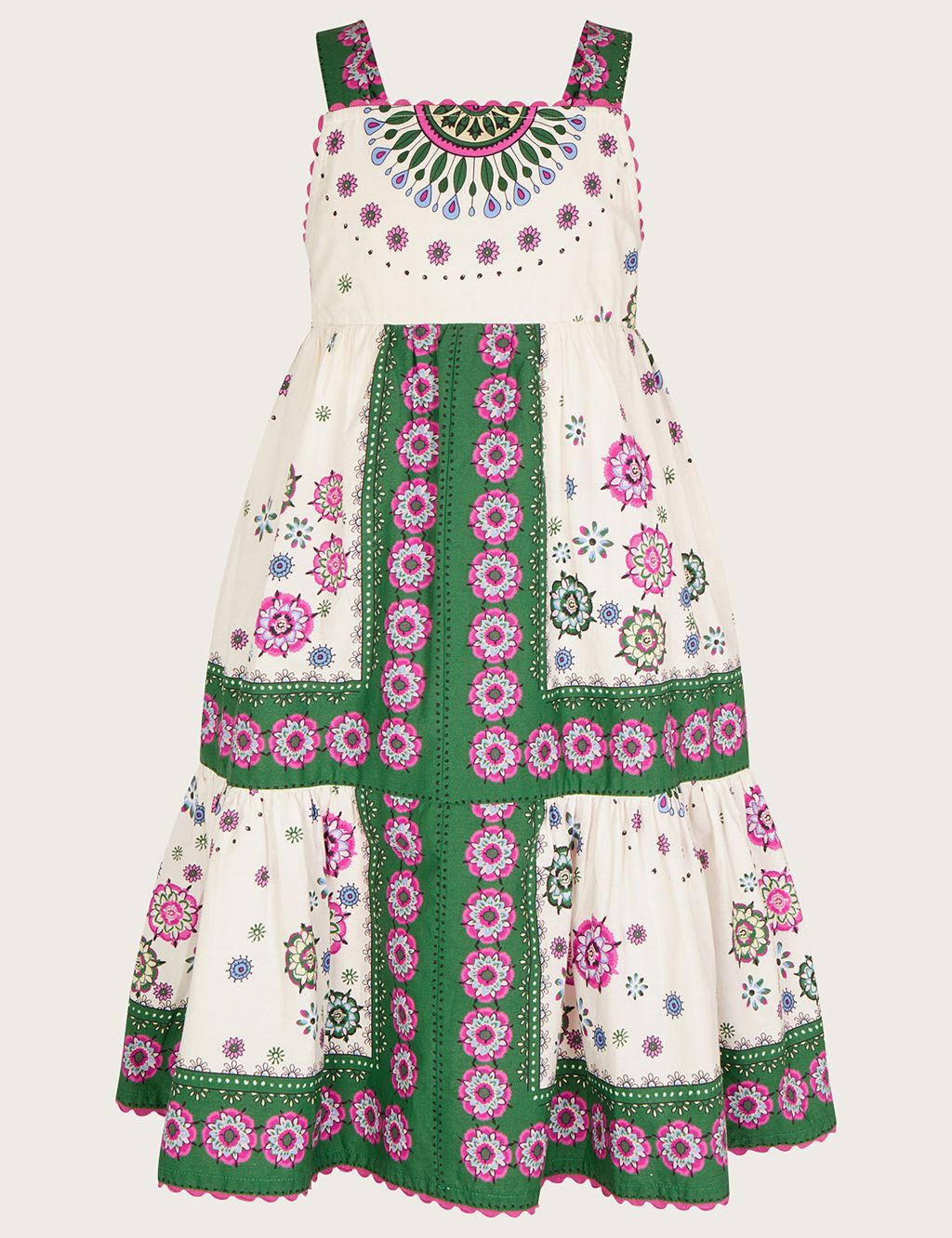 Pure Cotton Floral Tiered Dress (3-13 Yrs) image 1