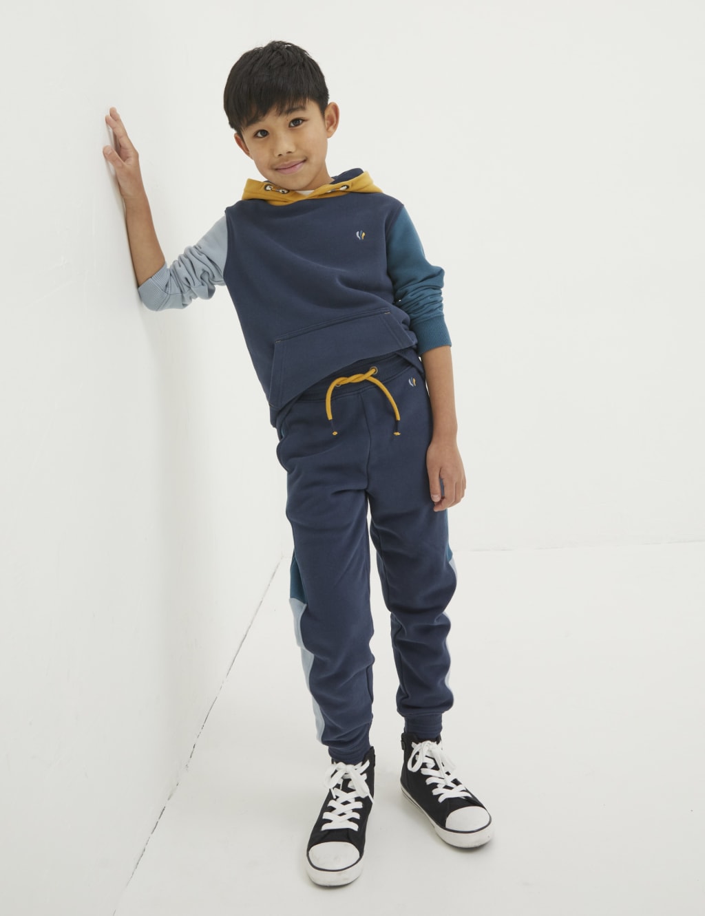 Cotton Rich Colour Block Joggers (3-13 Yrs) image 1