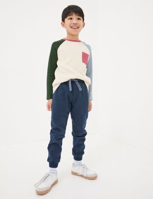 Fatface Boy's Pure Cotton Joggers (3-13 Yrs) - 4y - Navy, Navy