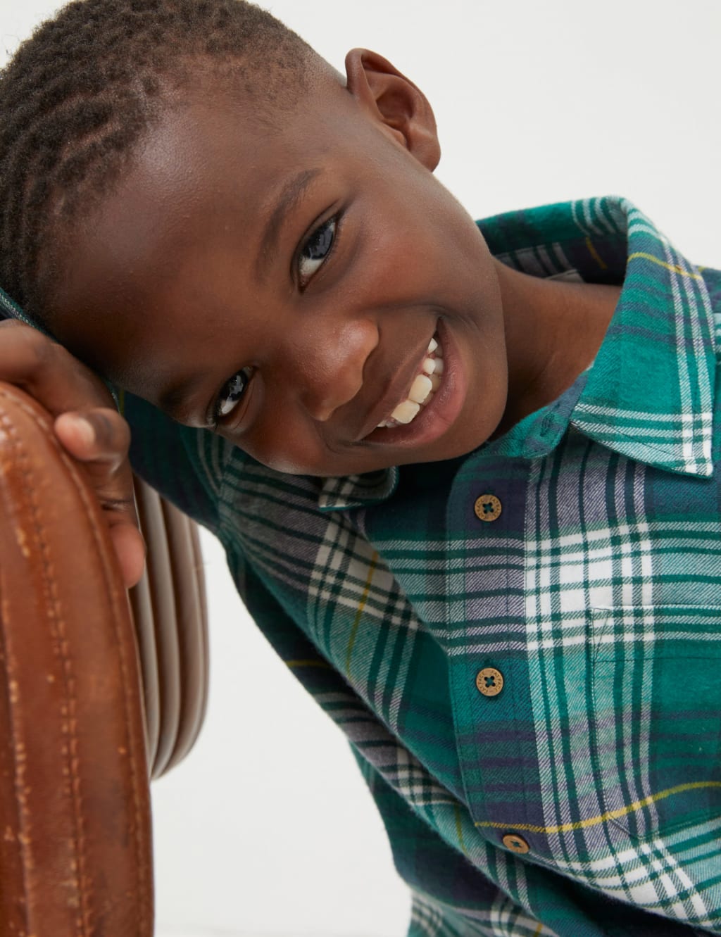 Pure Cotton Checked Shirt (3-13 Yrs) image 4