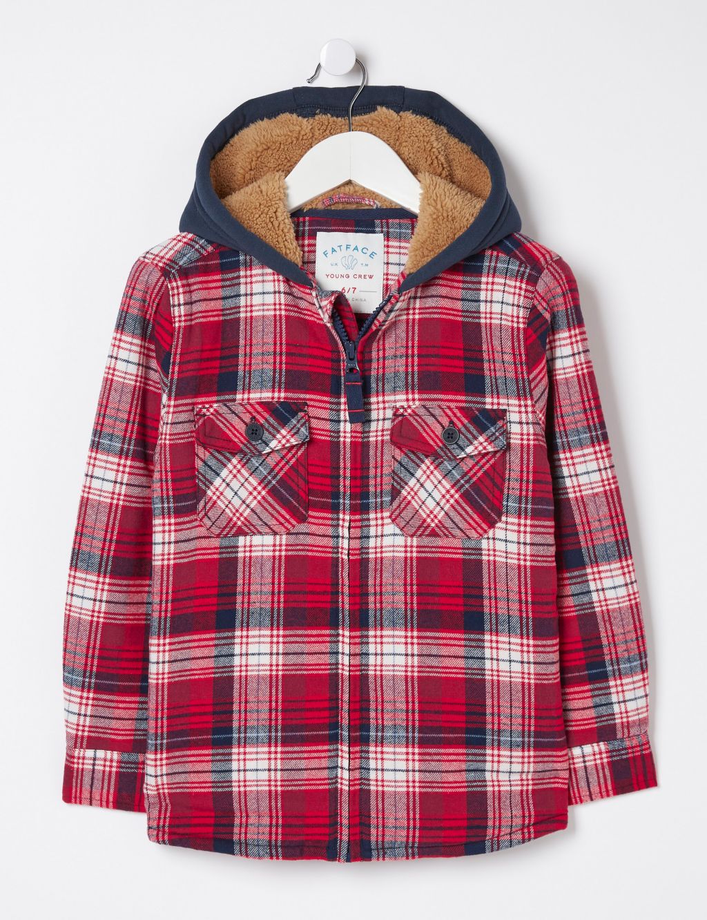 Pure Cotton Checked Hooded Shacket (3-13 Yrs) image 2