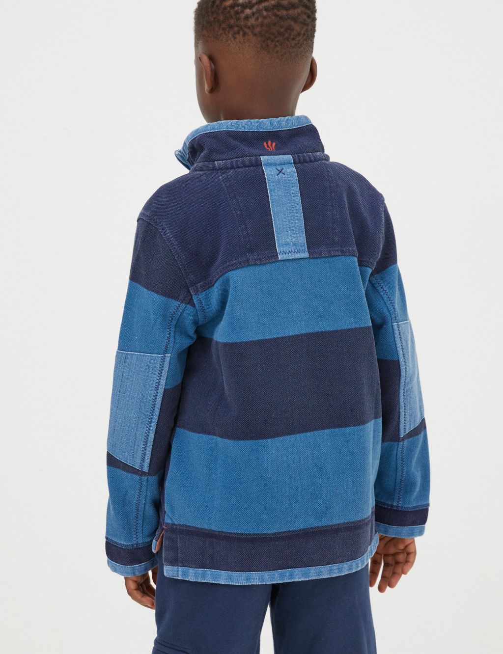 Pure Cotton Striped Half Zip Sweatshirt (3-13 Yrs) image 3