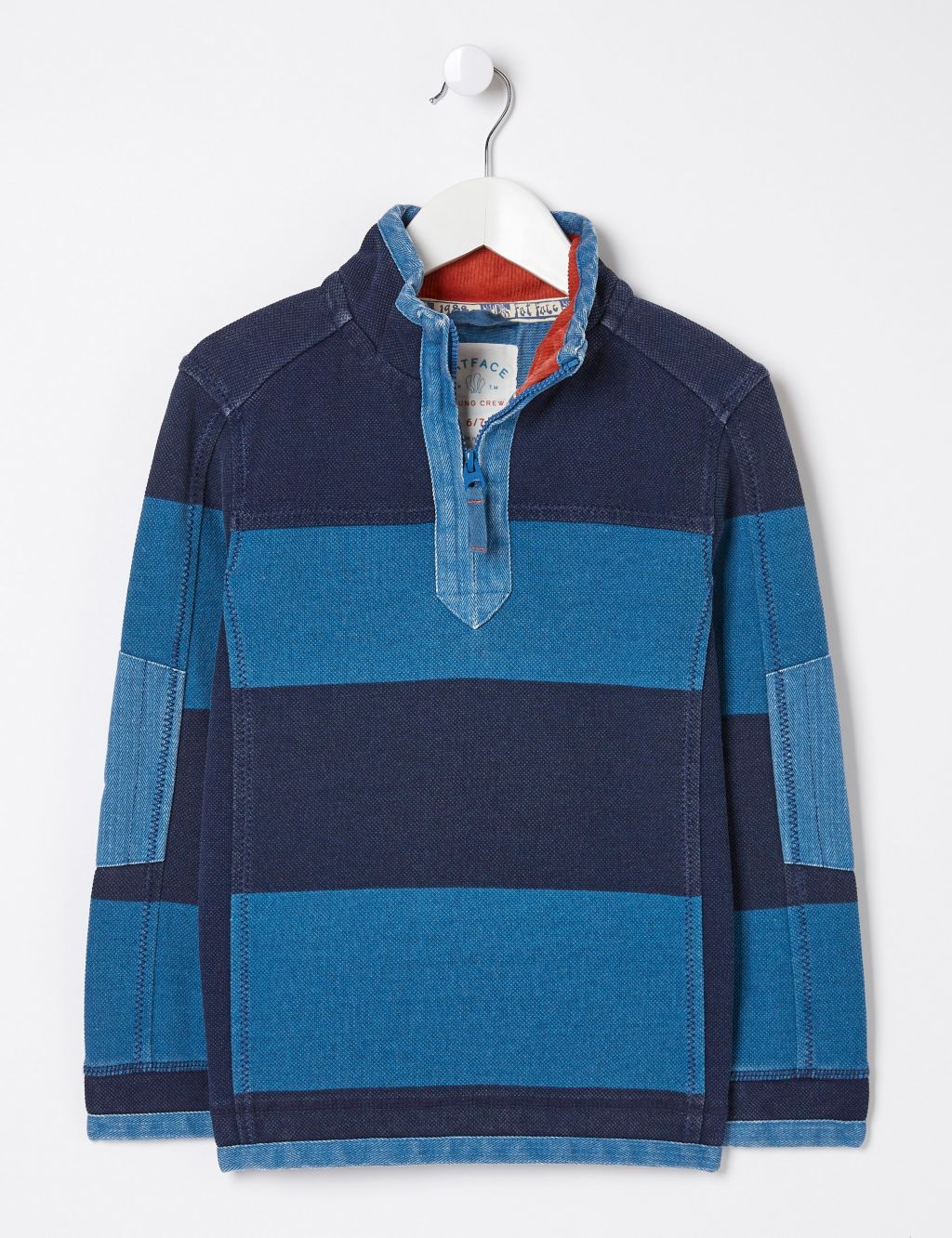 Pure Cotton Striped Half Zip Sweatshirt (3-13 Yrs) image 2