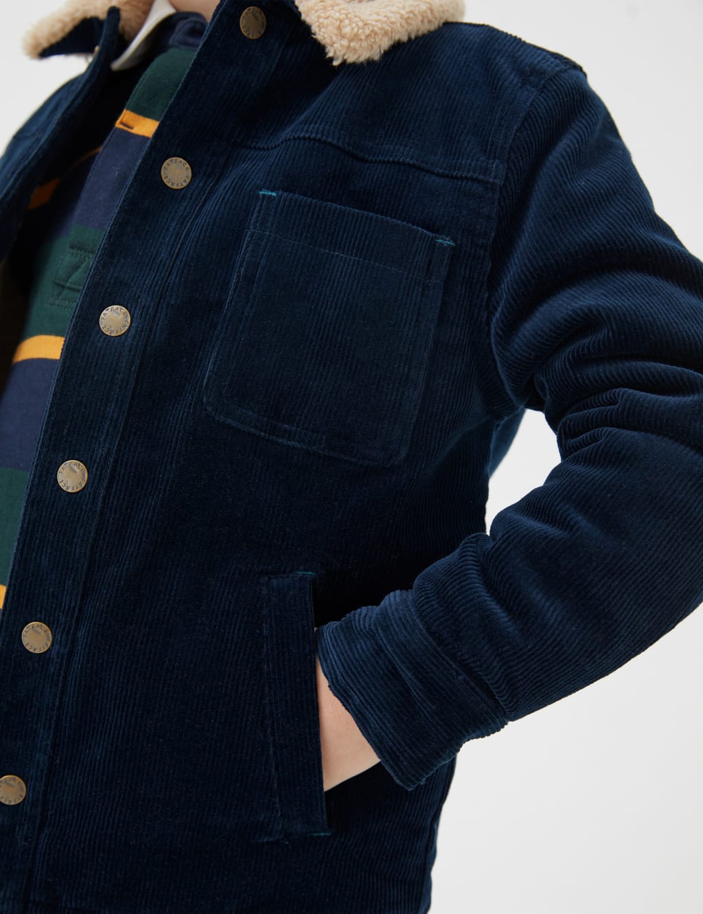 Boys Olive Cotton Solid Shacket