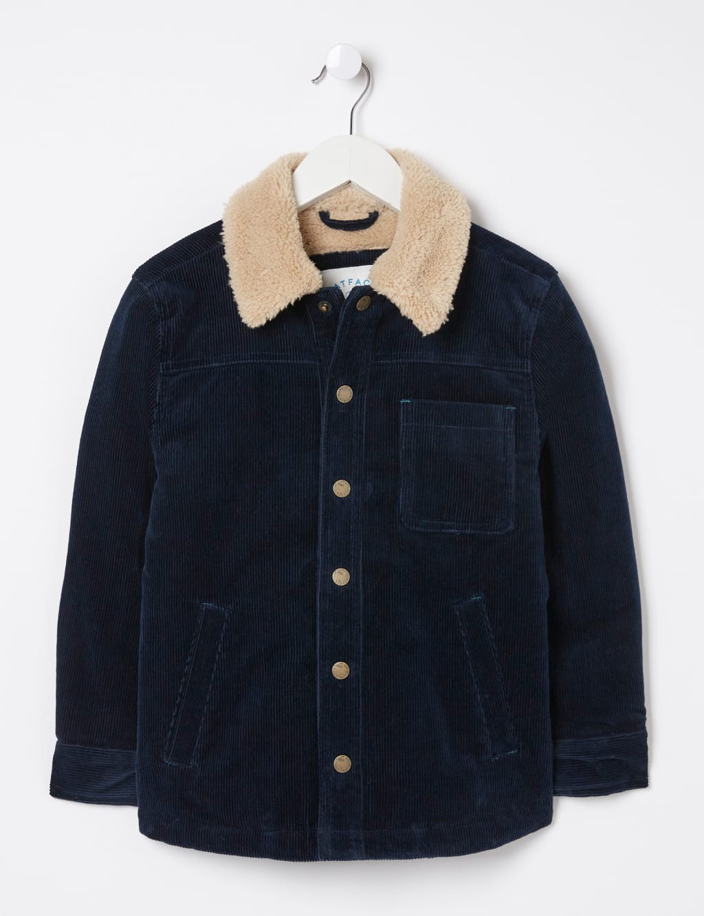 Boys Black Full Sleeves Cotton Embroidered Shacket