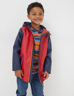 Fatface Boys Hooded Raincoat (3-13 Yrs) - 12-13 - Red Mix, Red Mix