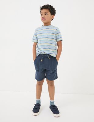 Fatface Boy's 2pk Pure Cotton Jersey Sweat Shorts (3 - 13 Years) - 4-5 Y - Navy Mix, Navy Mix