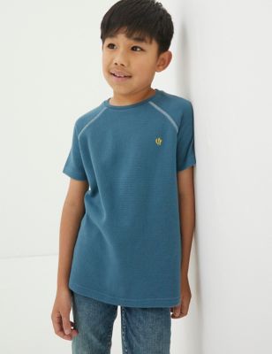 Fatface Boys Pure Cotton Patterned T-Shirt (3-13 Yrs) - 3-4 Y - Navy Mix, Navy Mix