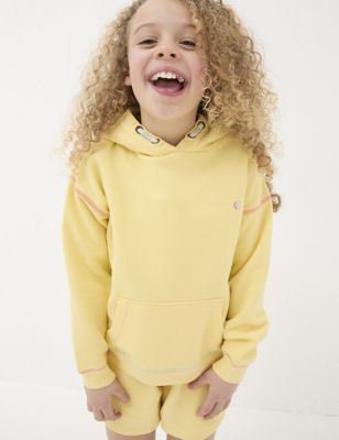 Fatface Girl's Pure Cotton Creature Graphic Hoodie (3-13 Yrs) - 3-4 Y - Yellow Mix, Yellow Mix