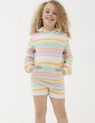 Fatface Girl's Pure Cotton Striped Hoodie (3-13 Yrs) - 3-4 Y - Multi, Multi