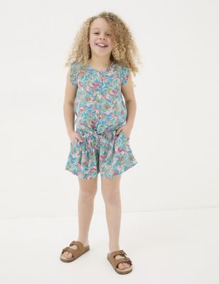 Fatface Girl's 2pc Watermelon Print Top & Bottom Outfit (3-13 Yrs) - 8-9 Y - Blue Mix, Blue Mix