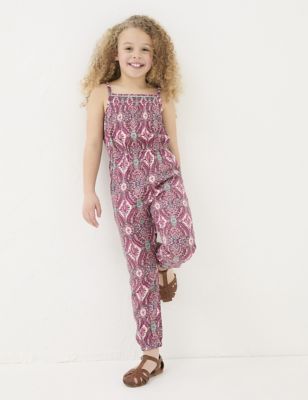 Fatface Girl's Paisley Shirred Jumpsuit (3-13 Yrs) - 3-4 Y - Multi, Multi