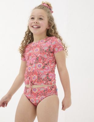 Fatface Girl's Floral Print Tankini Set (3 Yrs - 13 Yrs) - 4-5 Y - Pink Mix, Pink Mix
