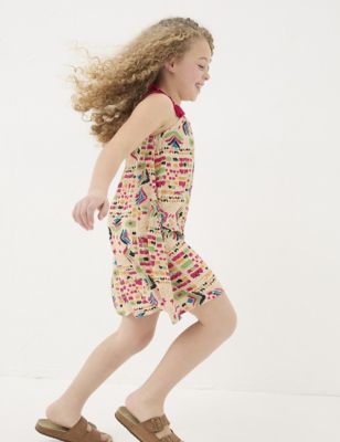Fatface Girl's Pure Cotton Printed Dress (3-13 Yrs) - 4-5 Y - Multi, Multi