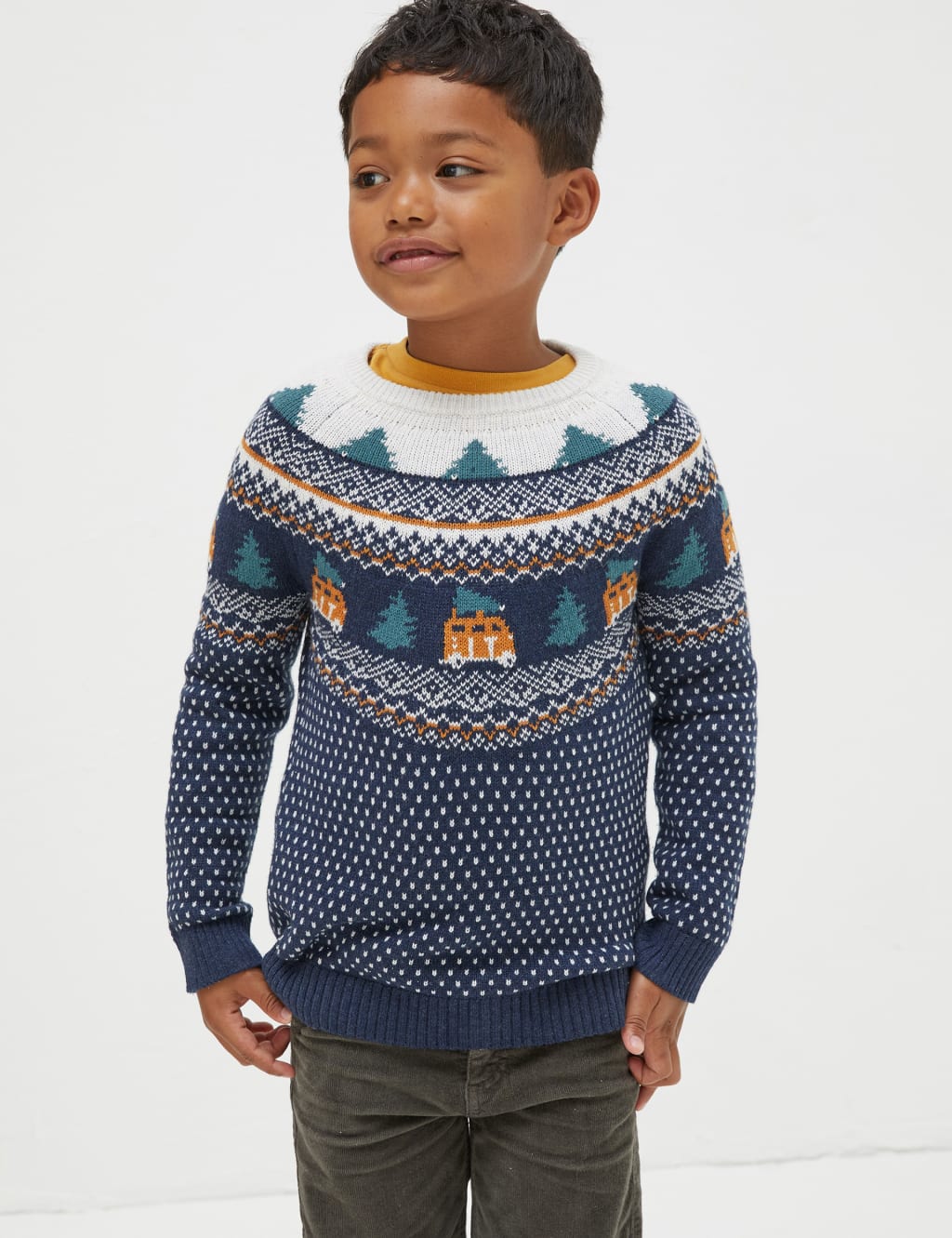 Cotton Rich Fair Isle Knitted Jumper  (3-13 Yrs) image 1