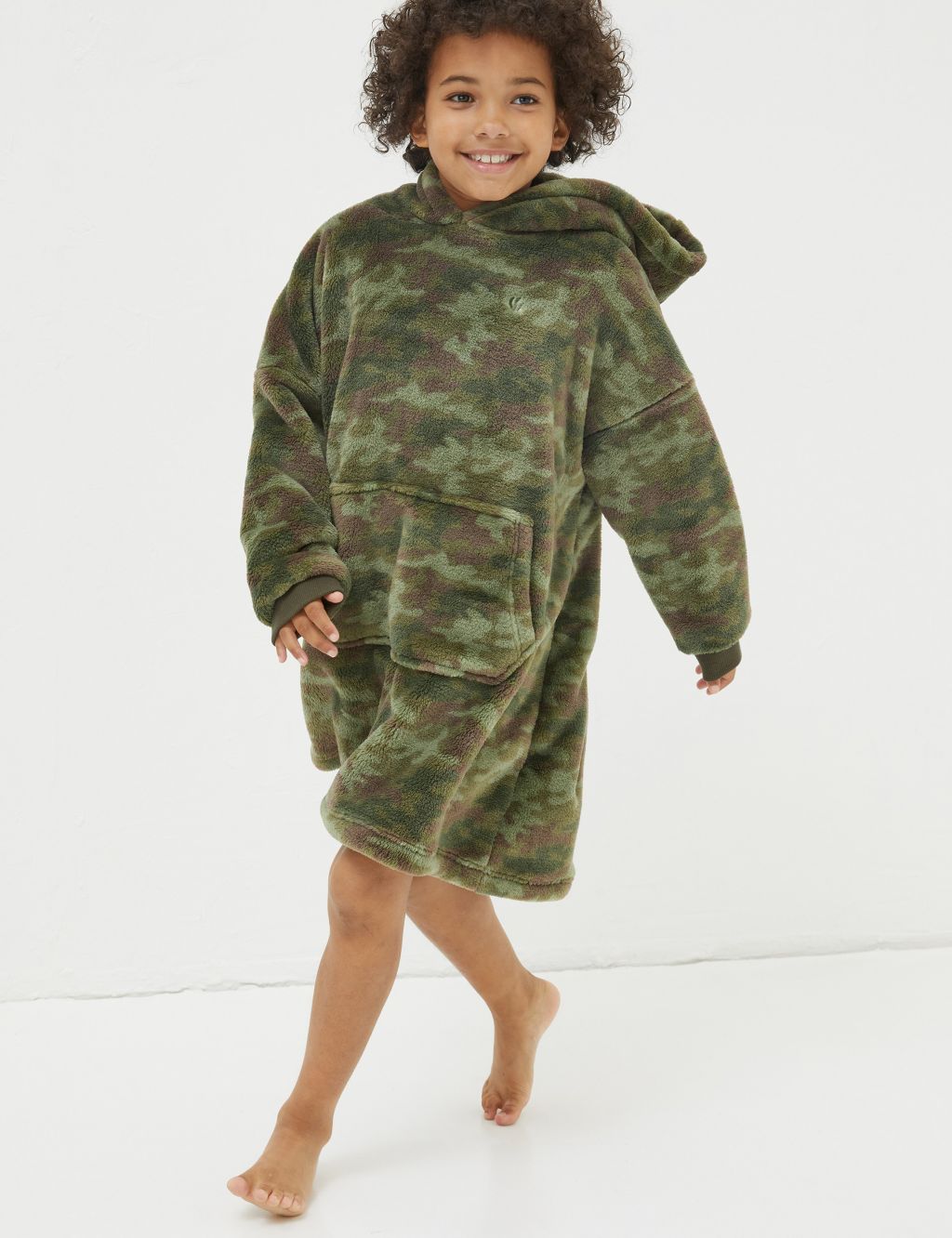 Fleece Camouflage Oversized Hoodie