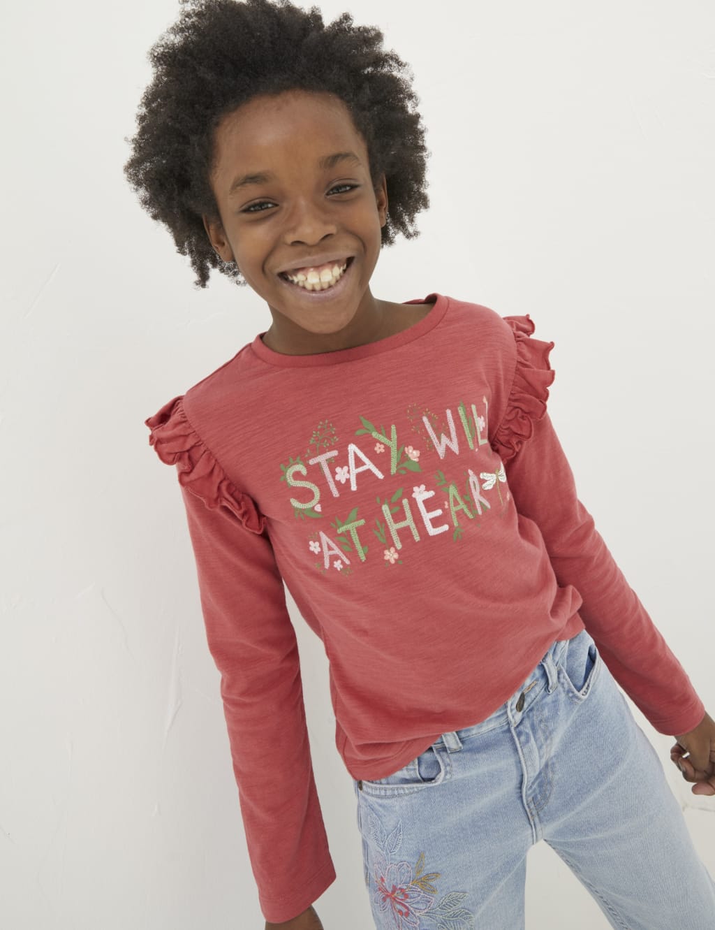 Pure Cotton Wild At Heart Slogan T-Shirt (3-13 Yrs)