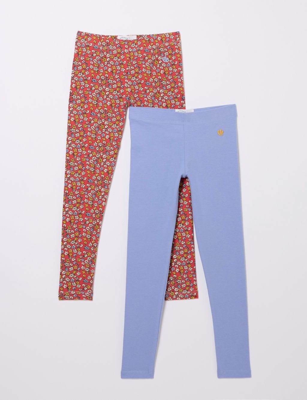 2pc Skinny Cotton Rich Patterned Leggings (3-13 Yrs) image 1