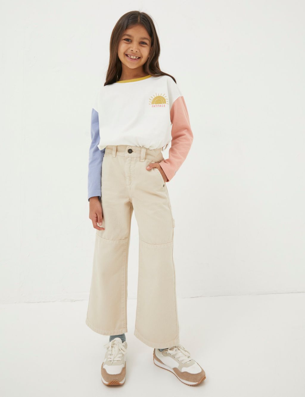 Wide Leg Pure Cotton Trousers (3-13 Yrs)