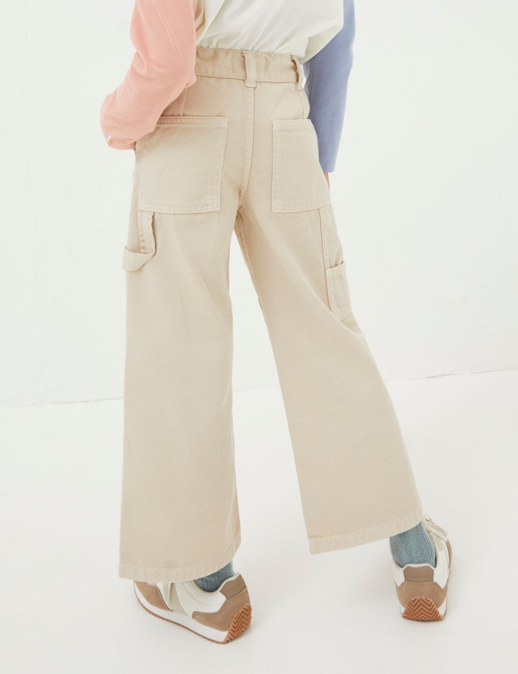 Wide Leg Pure Cotton Trousers (3-13 Yrs) image 4