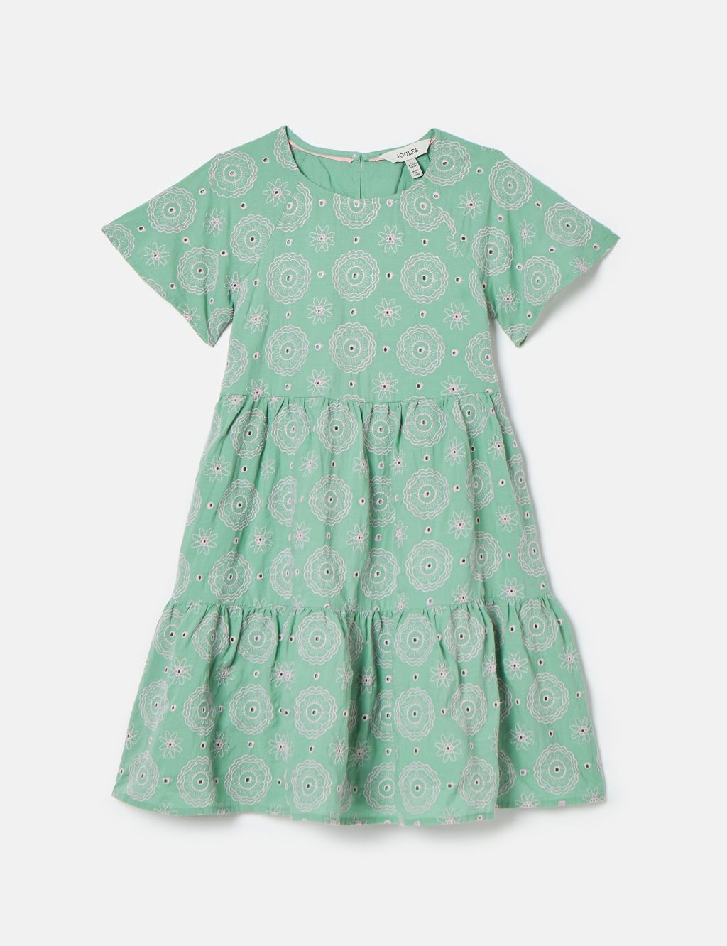 Pure Cotton Embroidered Tiered Dress (2-12 Yrs)