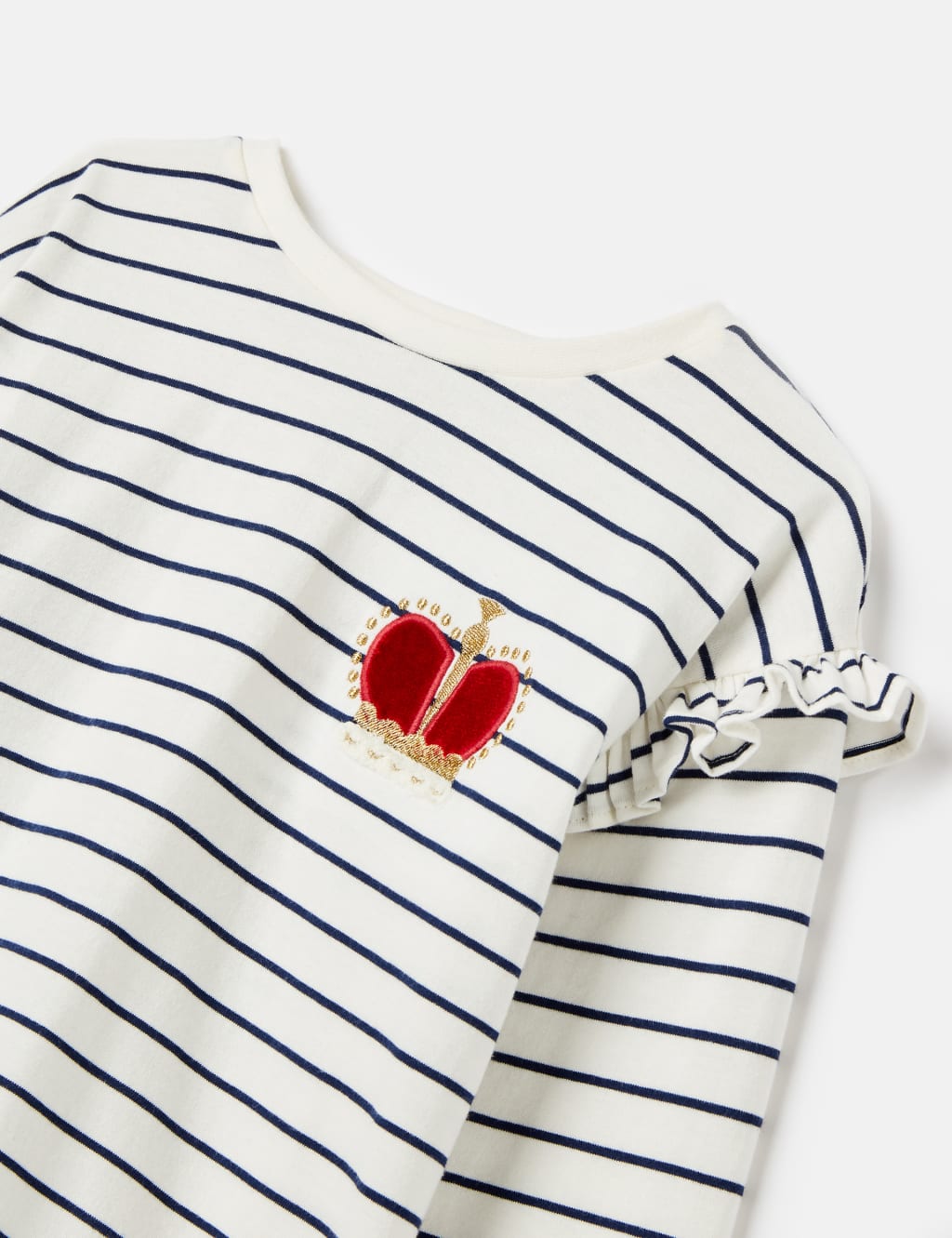 Pure Cotton Striped Frill Top (2-12 Yrs) image 4