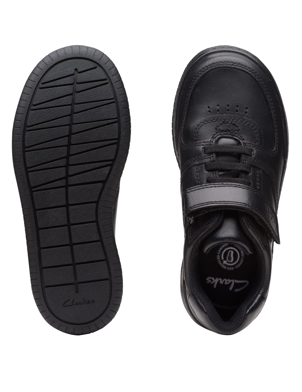 Kids' Leather Riptape School Shoes image 3