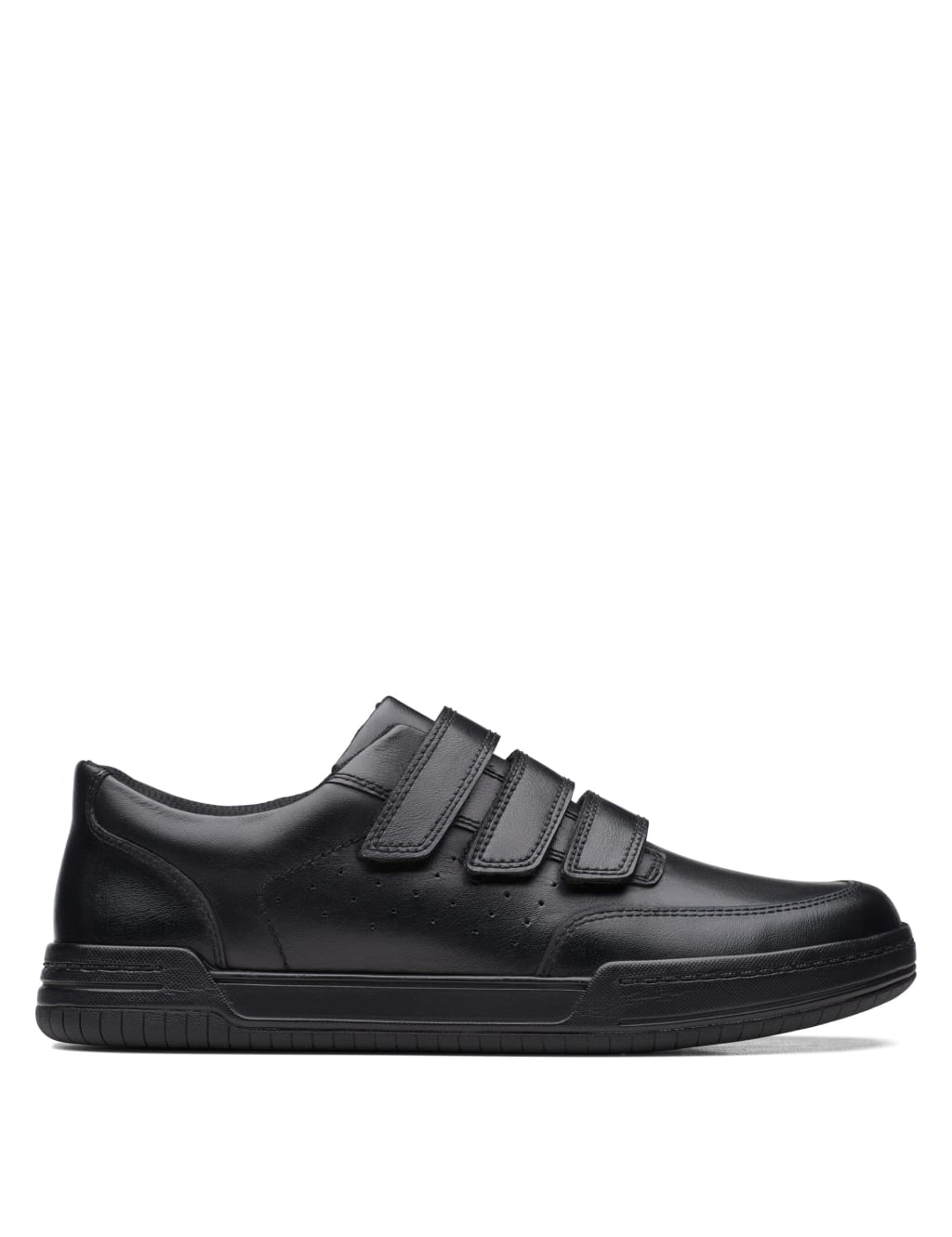 Kids' Leather Riptape School Shoes image 1