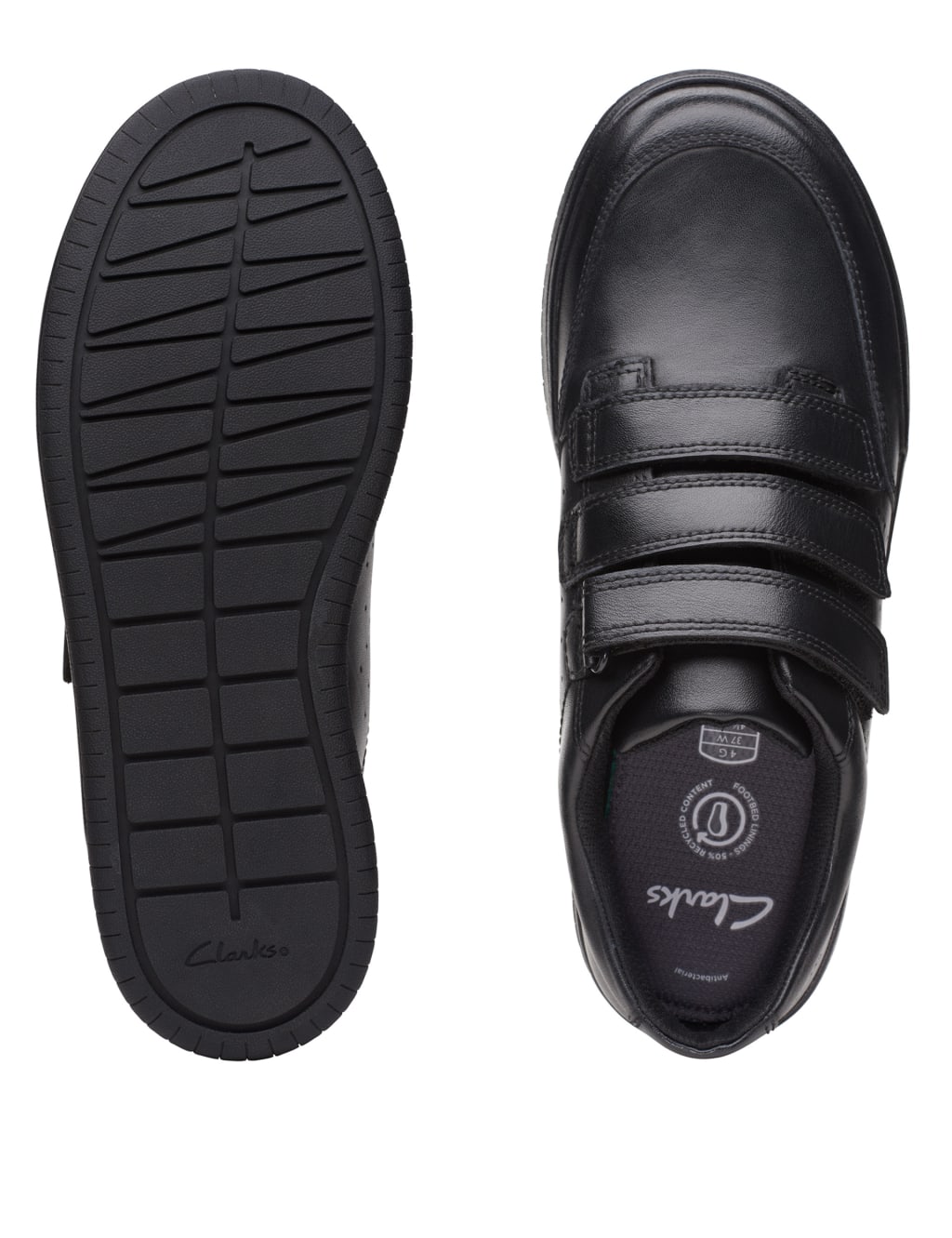 Kids' Leather Riptape School Shoes image 3