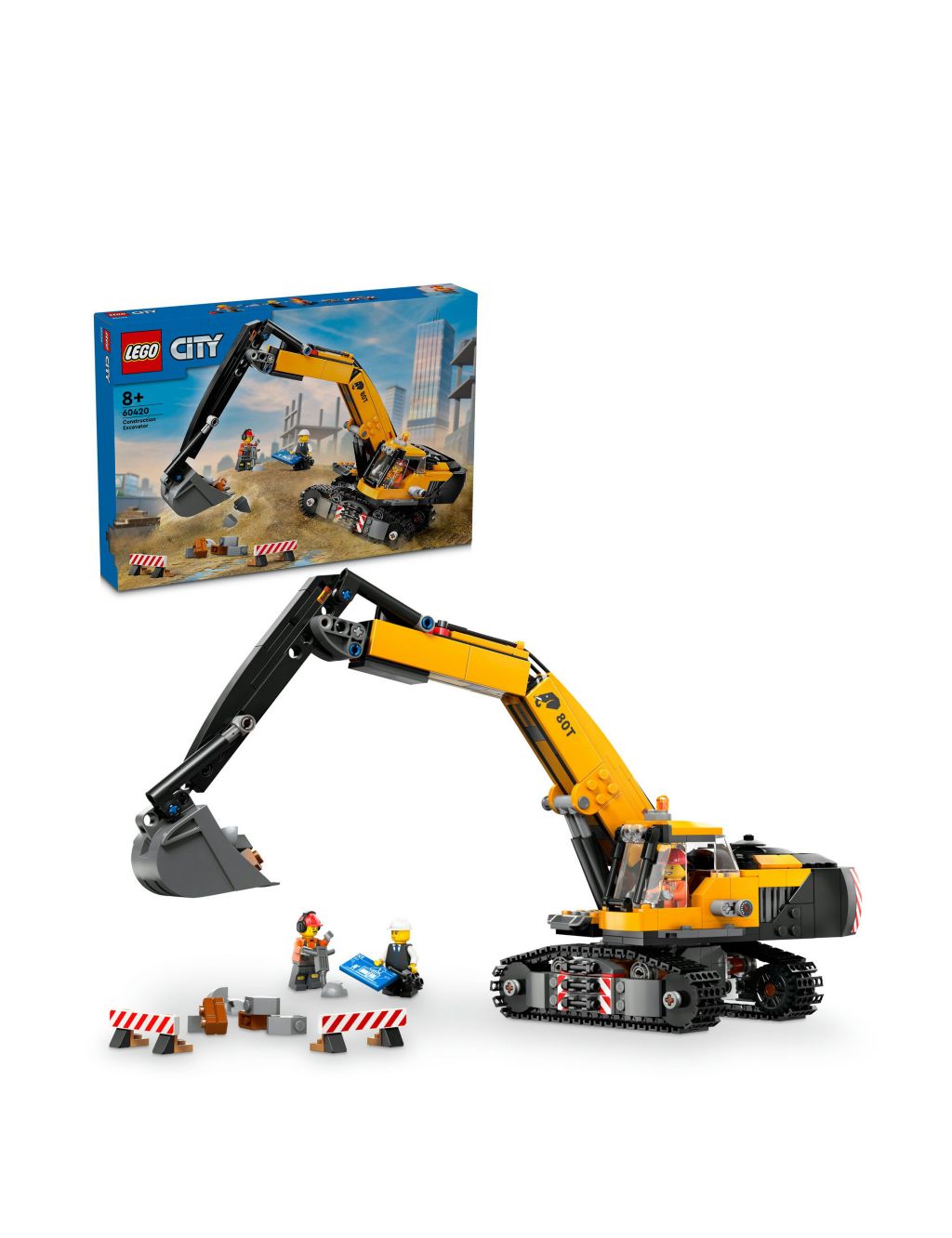 LEGO® City Yellow Construction Excavator Toy Digger 60420 (8+ Yrs)