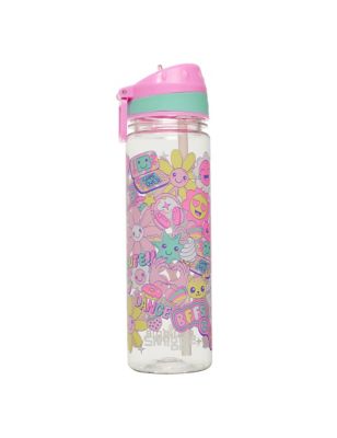 Smiggle Kids Patterned Water Bottle - Pink, Pink,Grey