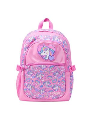 Smiggle Kids Patterned Backpack (3+ Yrs) - Pink, Pink,Black