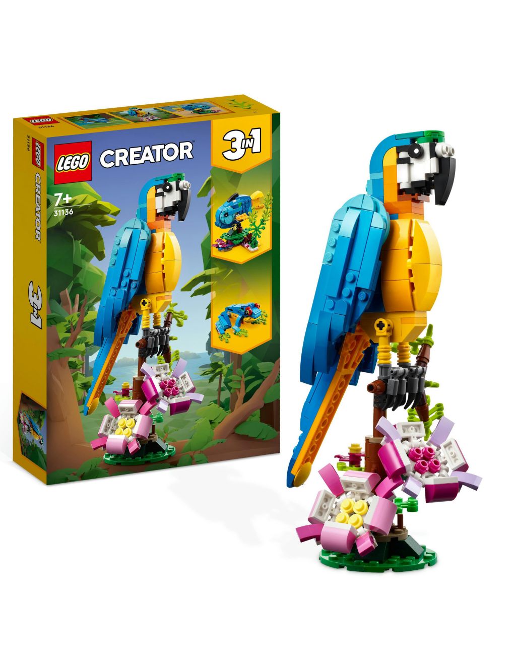 LEGO Creator 3 in 1 Exotic Parrot Toy Set (7+ Yrs)