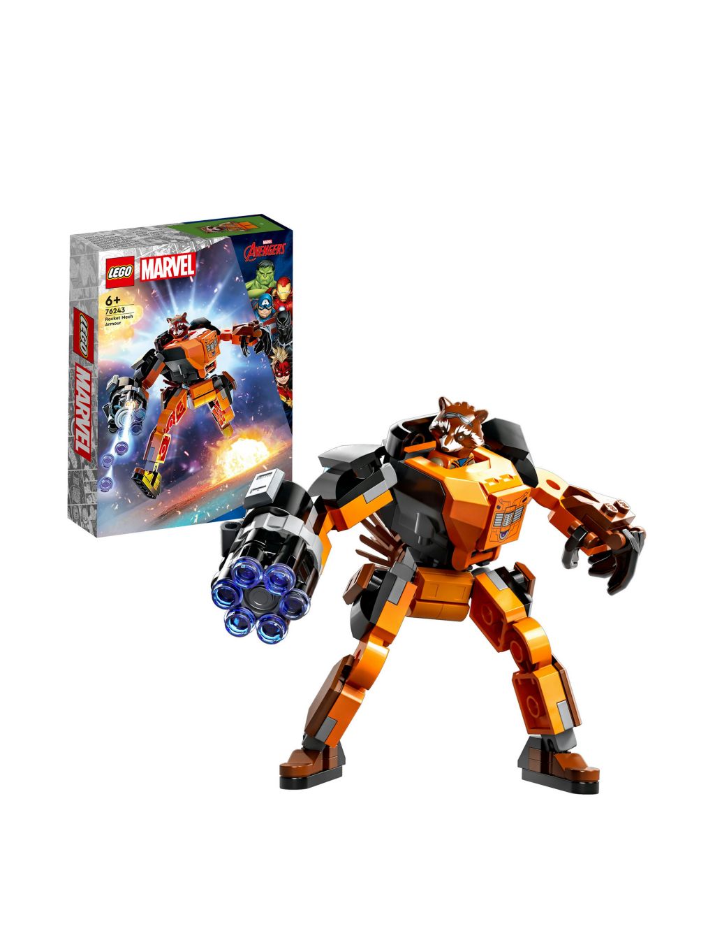 LEGO Marvel Rocket Mech Armour Building Toy 76243 (6+ Yrs)
