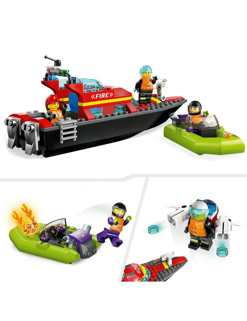 LEGO City Fire Rescue Boat Toy Building Set (5+ Yrs) image 3