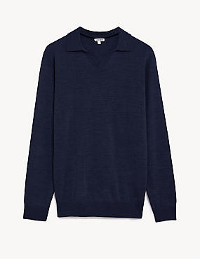 Pure Merino Wool Knitted Polo Shirt